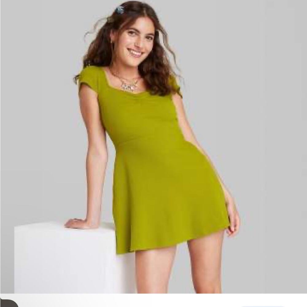 Wild Fable Target NWT Women’s Cap Short Sleeve Fit & Flare Knit Skater Dress XXS